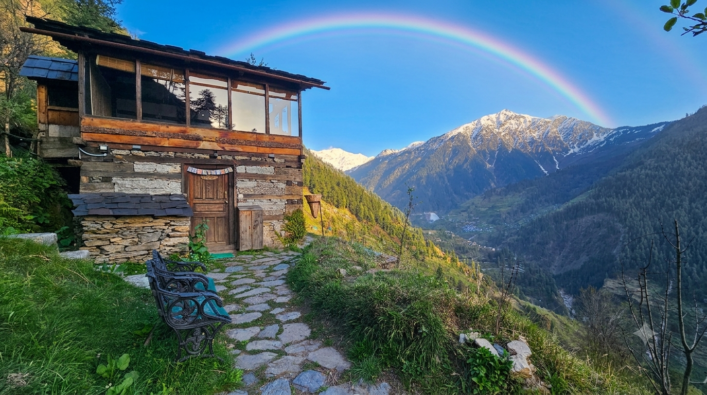 Parvati's Lap Hostel and Villa - Himalayas, Kasol, Lapas, Parvati Valley view
